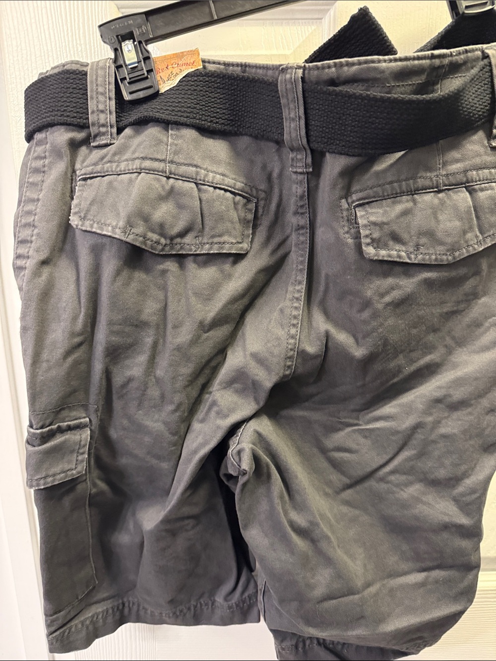 Red Camel Men's Gray Cargo Shorts with Belt - Picture 2 of 7